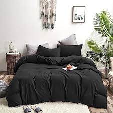 Solid Black Comforter Set Queen Men