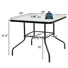 Tempered Glass Table With Umbrella Hole