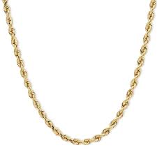 Hollow 10k Yellow Gold Diamond Cut Sparkle Rope Chain