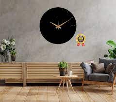 Black Minimalist Wall Clock Modern