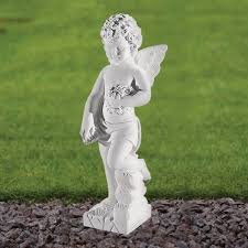 Angel 44cm Marble Resin Garden Statue