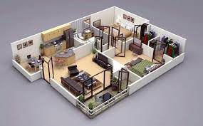 25 Two Bedroom House Apartment Floor Plans