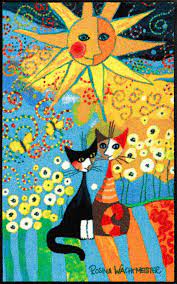 The art of rosina wachtmeister is bright and exciting, filled with fun images, and focuses on two of my favorite. Rosina Wachtmeister Fussmatte La Dolce Vita Waschbar Trocknergeeignet Katzenmotiv Inside53