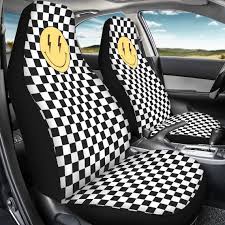 White Checd Seat Covers For Car Car