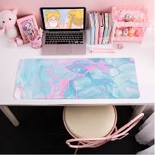 On the right side of the computer desk, there is also a shelf, which can be decorated with vases or photo albums to decorate the table. Mouse Pad 70x30cm Cute Girl Cartoon Small Fresh Custom Made Creative Computer Desk Mat For Use Home Office Games Internet Cafe Mouse Pads Aliexpress