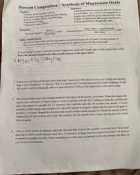 Synthesis Of Magnesium Oxide
