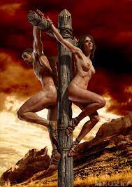 Naked Women Being Crucified - Cumception