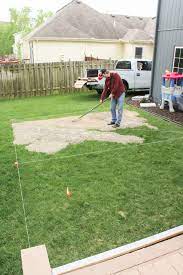 Diy Patio With Grass Between Pavers And