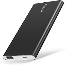 Amazon Com Luxtude Ultra Slim Portable Charger 5000mah Lightweight Small Power Bank 2 4a Fast Charging Portable Phone Charger Li Polymer External Battery Pack For Iphone Android Samsung Galaxy Etc Black Electronics