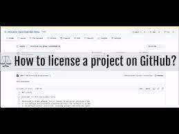 how to license a project on github