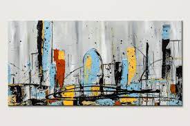 cityscape abstract art painting city