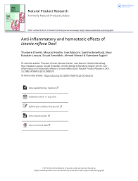 (PDF) Anti-inflammatory and hemostatic effects of Linaria reflexa Desf
