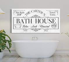 Custom Bath House Sign Bathroom Decor
