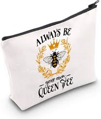 queen makeup bag honey bee zipper pouch