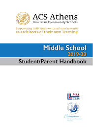 Middle School Student Parent Handbook 2019 20 By Acs Athens
