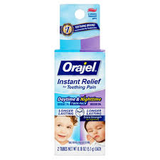 Baby Orajel Daytime Nighttime Teething Oral Pain Reliever Tubes 2 Ct