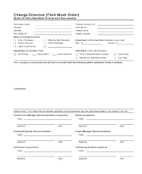 Change Order Form Template Work Construction Forms Word