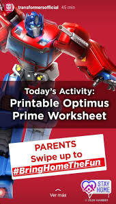 free printable optimus prime worksheet