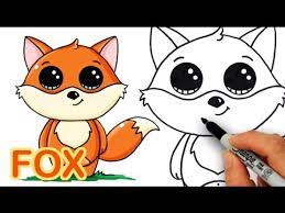 how to draw a cartoon fox cute and easy