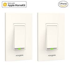 Koogeek Smart Wifi Light Switch For Apple Homekit With Siri Remote Light Control Switch On 2 4ghz Network No Hub Required Si Kit Homes Apple Homekit Smart Wifi