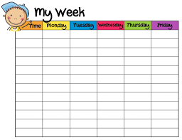 weekly activity planner template for kids