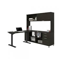 There are several reasons you don't often see drawers on standing desks. Pro Linea 72w L Shaped Standing Desk With Hutch Bestar