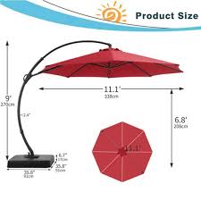 11 Ft Red Deluxe Patio Umbrella With
