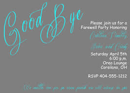 Going Away Party Invitations New Selections Winter 2019