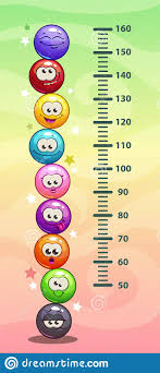 Kids Height Chart Wall Metter With Funny Cartoon Round