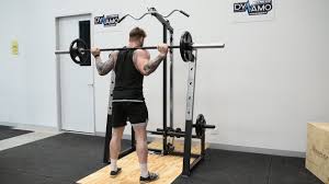 squat rack with lat pulldown exercise