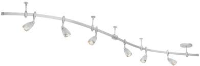 Amazon Com Flexigon 6 Light Flexible Track Lighting 2x 42 Rails Brushed Nickel Frosted Glass Insert Shades Bulbs Included 5795501 Home Improvement
