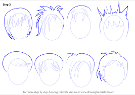 Step five includes the hair, eyes, mouth and the details in the ear. How To Draw Anime Hair Step By Step Male Novocom Top
