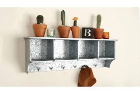 Galvanized Metal Cubby Wall Shelf With