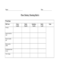 floor hockey shooting rubric fill