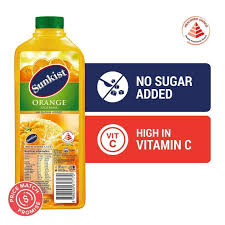 sunkist no sugar added orange juice 2l