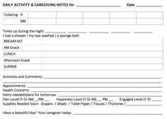 Daily Notes For Caregivers With Free Printable Forms For