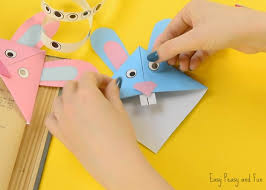 Easter Bunny Corner Bookmark Diy Origami For Kids Easy