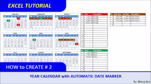 how to create excel calendar for