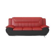 black faux leather 2 seater loveseat