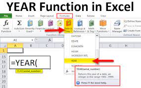 year in excel formula exles how