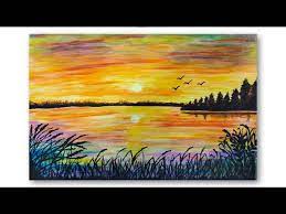 Sunrise Watercolor Painting Easy
