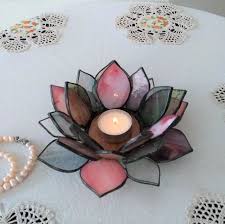 Lotus Flower Stained Glass Candle