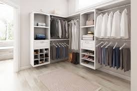 bright white wood closet system
