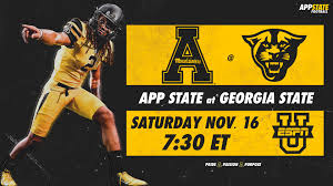• nfl (monday night football) • nba • mlb • college sports (football, basketball, baseball, softball, and more) • golf (the masters). App State Georgia State On Nov 16 To Air At 7 30 On Espnu App State Athletics