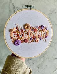how to embroider letters gathered