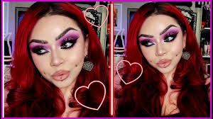 pink purple makeup with red hair