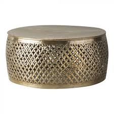Moroccan Round Coffee Table In Gold