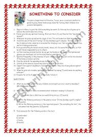 Pattern 5 — reported questions. An Ironical Text About Children S Upbringing Nowadays Yolanda Esl Worksheet By Yolandaprieto