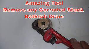How to Remove an old Tub Drain, Remove an old Rusty - drain extraction -diy  tool - YouTube