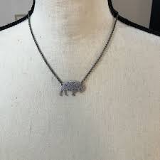 buffalo matte silver necklace handmade
